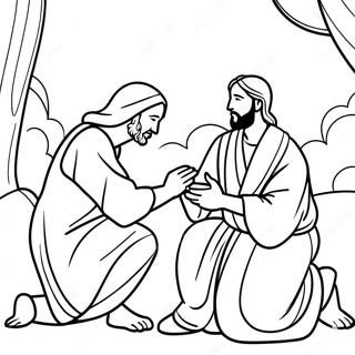 Jesus Healing The Blind Man Coloring Page 29564-23685