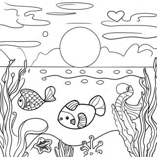 Blue Ocean Scene Coloring Page 2956-2403