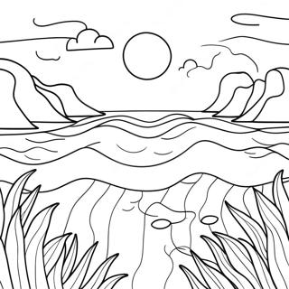 Blue Ocean Scene Coloring Page 2956-2404