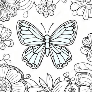 Blue Butterfly Coloring Page 2957-2406