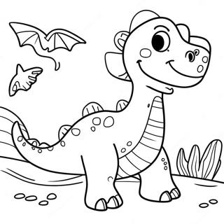 Friendly Water Dinosaur Coloring Page 29584-23705