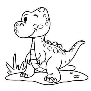 Friendly Water Dinosaur Coloring Page 29584-23706