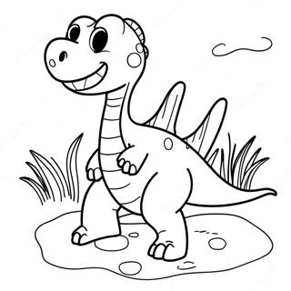 Friendly Water Dinosaur Coloring Page 29584-23707