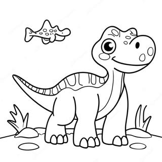 Friendly Water Dinosaur Coloring Page 29584-23708