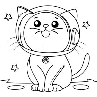 Space Cat Coloring Page 29603-23715