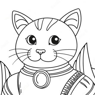 Space Cat Coloring Page 29603-23716