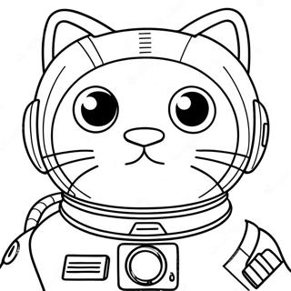 Adventurous Space Cat Coloring Page 29604-23718