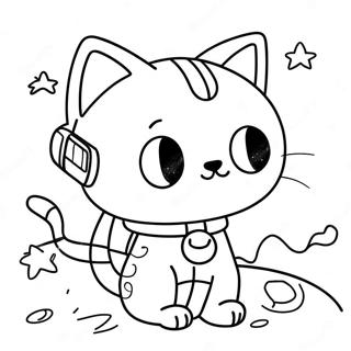 Adventurous Space Cat Coloring Page 29604-23719