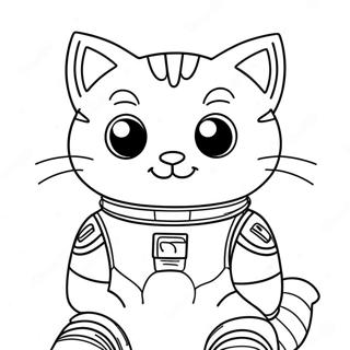 Adventurous Space Cat Coloring Page 29604-23720