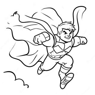 Brave Super Hero Flying Coloring Page 29634-23741