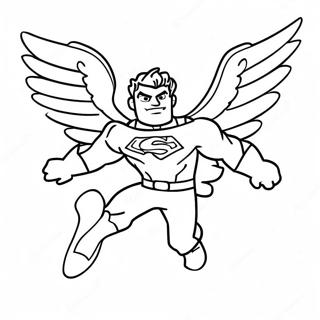 Brave Super Hero Flying Coloring Page 29634-23742