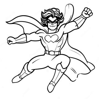 Brave Super Hero Flying Coloring Page 29634-23744