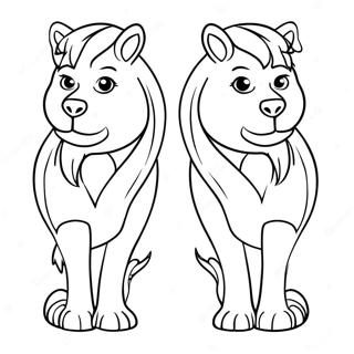 Side By Side Animal Coloring Page 29643-23748