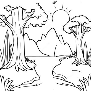 Side By Side Nature Scene Coloring Page 29644-23749