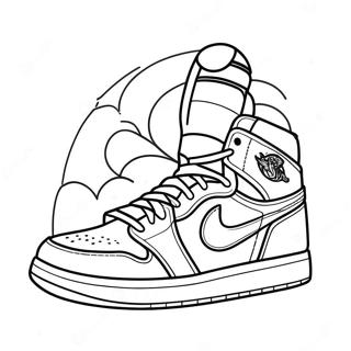 Classic Jordan 1 Sneaker Coloring Page 2967-2409