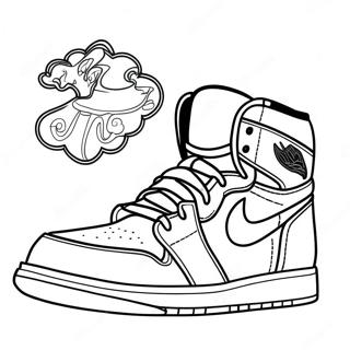 Classic Jordan 1 Sneaker Coloring Page 2967-2412