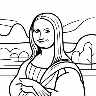 Mona Lisa Smiling Coloring Page 29704-23797