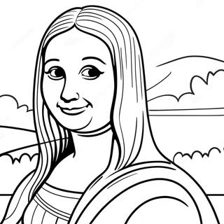 Mona Lisa Smiling Coloring Page 29704-23798