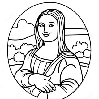 Mona Lisa Smiling Coloring Page 29704-23800