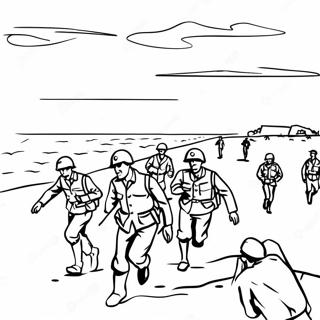 D Day Soldiers Landing On Beach Coloring Page 29723-23809