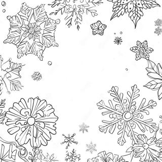 Winter Solstice Scene With Snowflakes Coloring Page 29743-23827