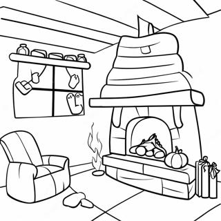 Cozy Cabin By The Fire Coloring Page 29744-23831