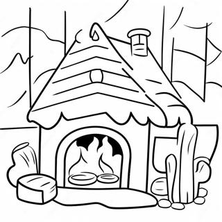 Cozy Cabin By The Fire Coloring Page 29744-23832