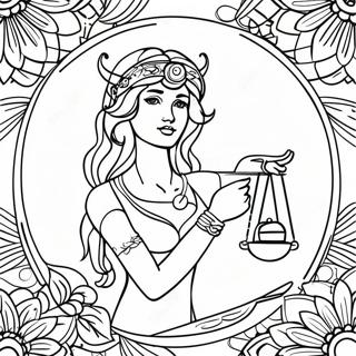 Libra Zodiac Sign Coloring Page 29793-23868