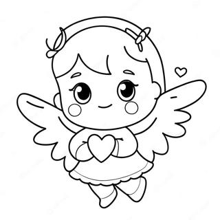 Cute Little Angel With Heart Coloring Page 29844-23909