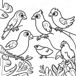 Vibrant Tropical Birds Coloring Page 29854-23917