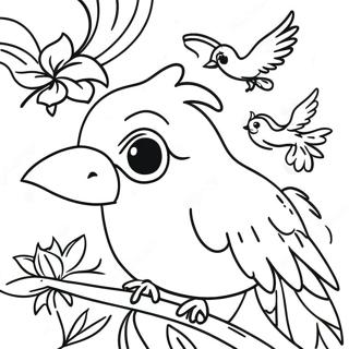 Vibrant Tropical Birds Coloring Page 29854-23919