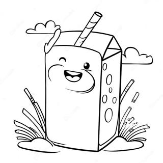 Happy Milk Carton With Straw Coloring Page 29894-23949