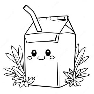 Happy Milk Carton With Straw Coloring Page 29894-23951