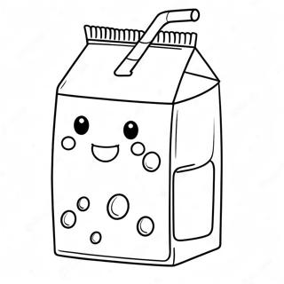 Happy Milk Carton With Straw Coloring Page 29894-23952