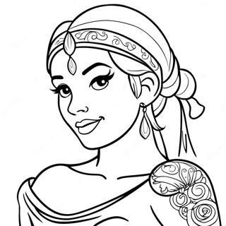 Rebellious Disney Princess With Tattoos Coloring Page 29944-23988