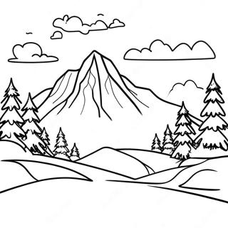 Snowy Mountain Scene Coloring Page 29954-23994