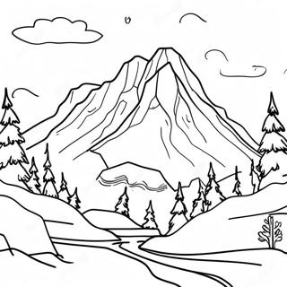 Snowy Mountain Scene Coloring Page 29954-23995