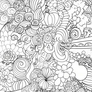 80s Retro Colorful Patterns Coloring Page 2996-2435