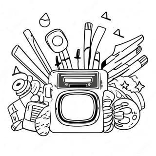 80s Neon Lights Coloring Page 2997-2439