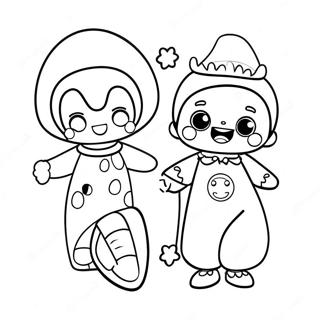 Cocomelon Characters In Spooky Costumes Coloring Page 29984-24017