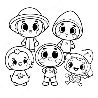 Cocomelon Characters In Spooky Costumes Coloring Page 29984-24018