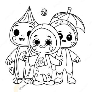 Cocomelon Characters In Spooky Costumes Coloring Page 29984-24020