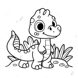 Cute Baby Dinosaur Coloring Page 2-16