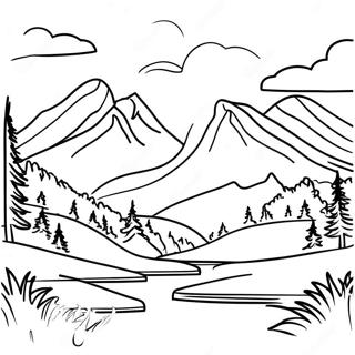 Majestic Mountains Wilderness Coloring Page 30054-24076