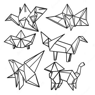 Colorful Origami Animals Coloring Page 30064-24082