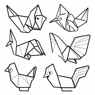 Colorful Origami Animals Coloring Page 30064-24084