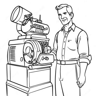 Flint Lockwood Inventing A New Machine Coloring Page 30074-24089