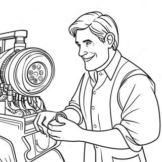 Flint Lockwood Inventing A New Machine Coloring Page 30074-24090