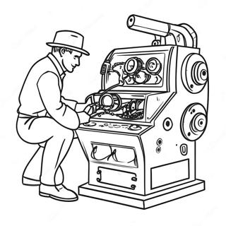 Flint Lockwood Inventing A New Machine Coloring Page 30074-24091