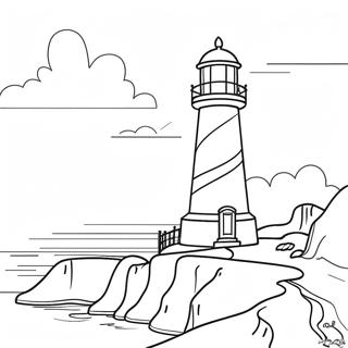 Colorful Lighthouse By The Sea Coloring Page 3007-2445